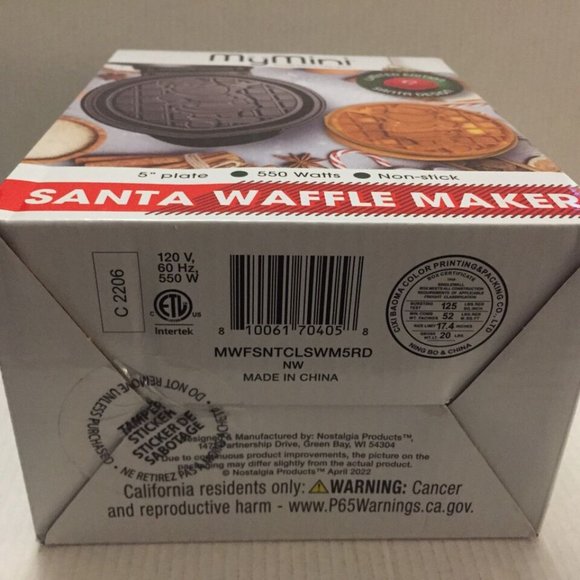 NEW My Mini Santa 5'' Waffle Maker - Picture 3 of 6